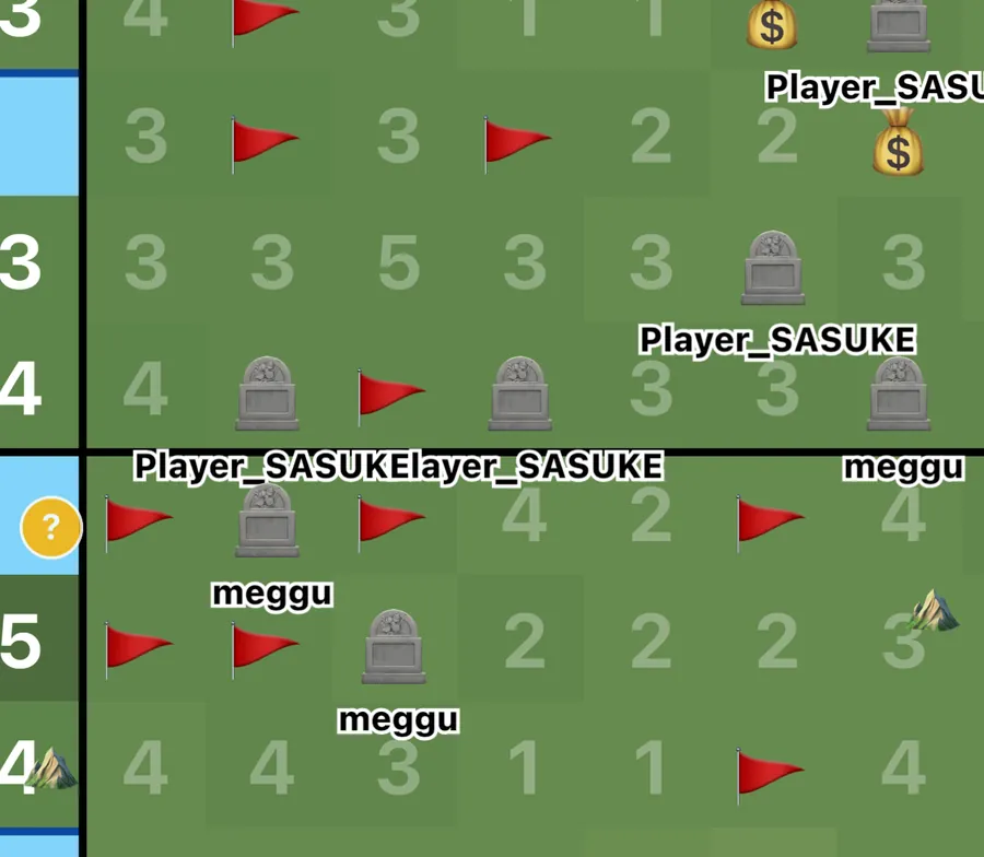 Eine Ansammlung von Gräbern, wo mehrere Spieler gefallen sind
